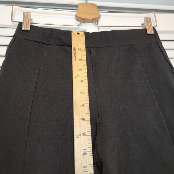 1.STATE‎ Front Slit Ankle Pants Seamed Black Women's Sz Small Minimalist Classic - Picture 9 of 13
